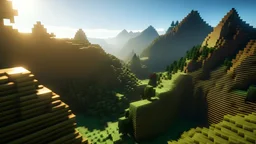 Fondo de escritorio con imágen de un paisaje después en Minecraft