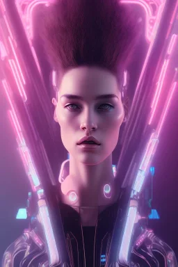 cyberpunk, head, women, portrai, tron