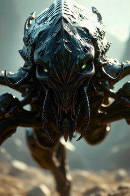 A gross alien species from the videogame Warframe, highly detailed, realistic lighting, realistic details,high octane shot