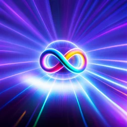 infinity symbol brightly coloured ∞ moving at warp speed, colours from infinity flowing through image with speed, DSLR with a 80mm lens, set to f/16 and a slow shutter speed of 1/15s, striking, neon, chiaroscuro, dramatic, captivating, powerful, fantasy, beautiful, octane render, 16k post-production, artstation: award-winning: atmospheric: commanding: fantastical: clarity: ultra quality: striking: brilliance: stunning colors: amazing depth; lens: f/11, 35mm