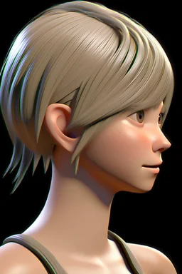 female 3d character hair