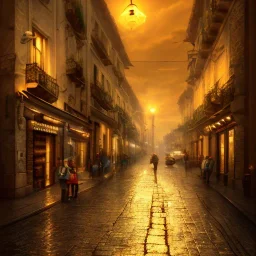 calle de pais por la noche