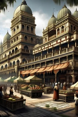 اريد صورة قلعة بهلاء وبجانبها سوق شعبي