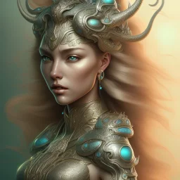 sango fantasy, fantasy magic, intricate, sharp focus, illustration, highly detailed, digital painting, concept art, matte, artgerm and paul lewin and kehinde wiley, masterpiece silver dragon head golden Asian nice breast Afo woman turquoise waves