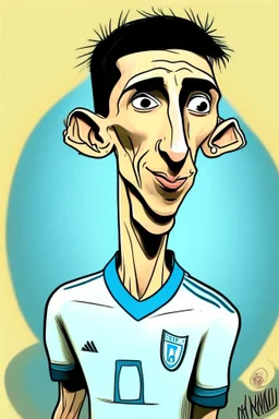 Angel Di Maria Argentine soccer player cartoon 2d