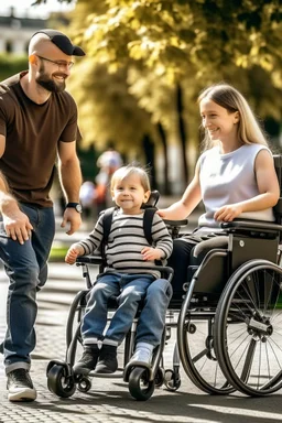 handicap parentes in a wirlchair