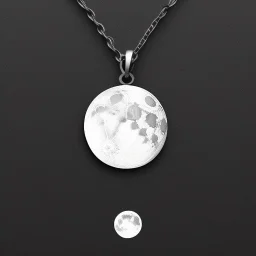 necklace with a simple, elegant design featuring a single, shimmering polyester in moon pendant