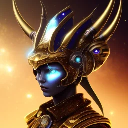 hunter Galaxy treasure moon portrait robotic bloody evil theeth body details 16k warrior gold body dark horn metal silver hybrid Gold Reckt Powerful spike dark render lightning