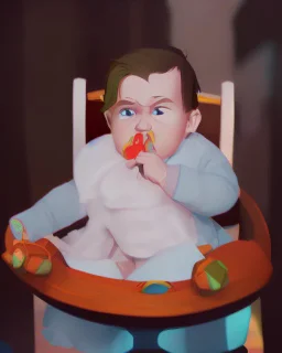 a baby in a colorful setting, disney style
