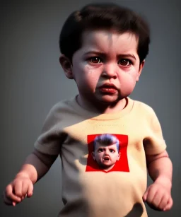 Pedro almodovar toddler, full body, dramatic lighting, hyper realistic