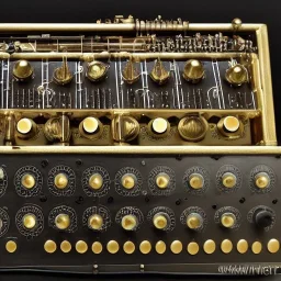 A steampunk brass synthesizer