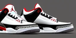 Jordan 3 sneaker in the space volumetric lighting