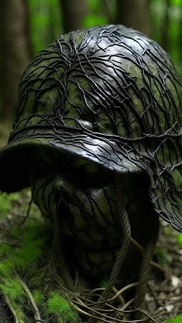 black vein, human veins, mixing together a lot of them, like a forest, big and small veins a lot of them, an army German helmet from ww1
