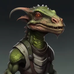 dnd, artistic, illustration, artstation, kobold, reptile, portrait, zombie, body without skin, anatomy and muscles, white eyes