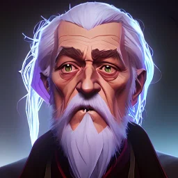 Portrait of a 90 year old warlock like Albus Dumbledore, Gandalf, Merlin, Sherlock Holmes and Mary Poppins