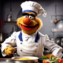 Friday's inspirational subject: The Muppets Swedish Chef with bushy eyebrows and mustache cooking, the guests are other famous muppets. Animated, 3d , funny The Swedish Chef.. "Bork, bork, bork