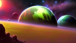 alien planet in deep space