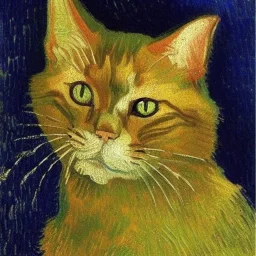 Portrait of a cat by Van Gogh