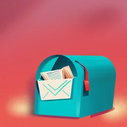buzón lleno de cartas, ilustración estilo novela gráfica