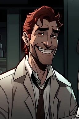 Dr. Viper inches closer to Nathan, revealing his evil intentions with a wicked smile.