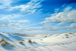 A light palish blue windy sky with clouds painted by Peter Carl Faberge