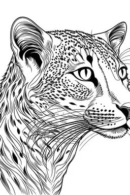 cute cheeta coloring pages, black and white, minimal, clear line art