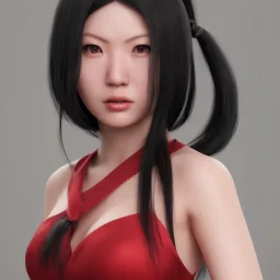 portrait only hitomi tanaka, long black hair, red dress, full body, 8k, highly realistic, octane render,