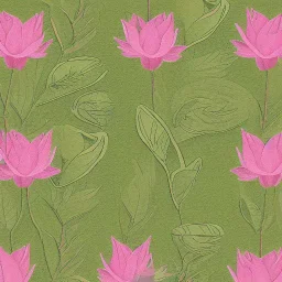 pink lotus, golden elements, paper gain, green blend