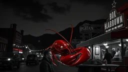 rock lobster out on the town Saturday night done in photorealistic style of Ansel Adams