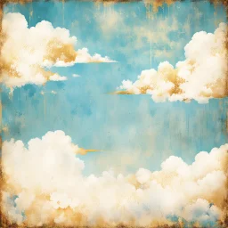 Hyper Realistic Sky-Blue, White & Golden Retro-Grungy-Rustic-Background