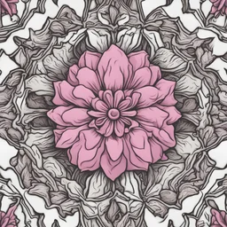 cartoon pink flower, top view, warcraft style