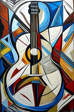 picasso gitaar schilderrij abstract cubisme