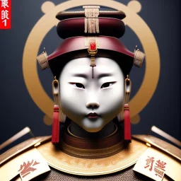 beautiful smooth realistic Japanese samurai robot, run on dark cosmos background, cat еye, extremely sharp detail, finely tuned detail, ultra high definition, 8 k, unreal engine 5, ultra sharp focus, accurate sword wings, positive smile, lot of details, fit within portrait, Ambiance dramatique