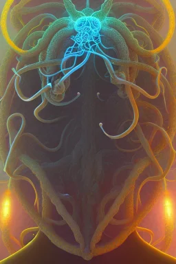 Spiritual being with Tentacles wrapping around brain cells