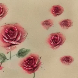 watercolor, roses