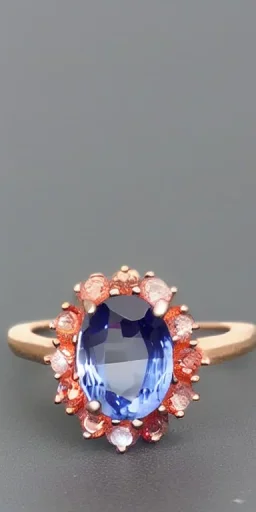 ring with peach sapphire, delicate, stunning