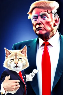 Donald Trump with an anime catgirl