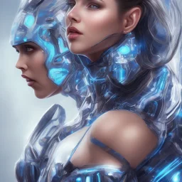 cyberblue, head, women, portrai, tron