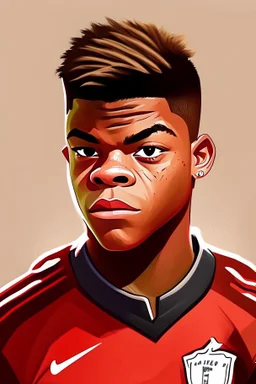 Leon Bailey Footballer ,cartoon 2d