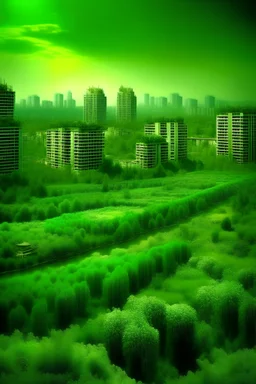 Dream city, color, green nature