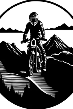 moutain,biker clip art simple two,tone