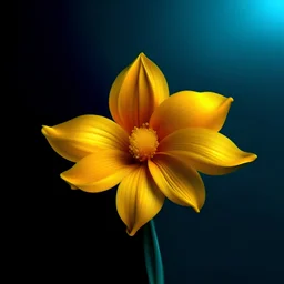 Create gold rainbow daffodil dark blue background