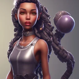 a skin fortnite of flora cherry black girl curly black hair gray eyes