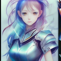 A realistic anime waifu character, water color painting, perfect anatomy