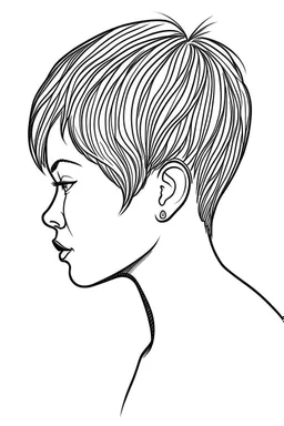 Outline of female body with short hair