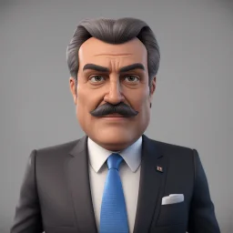 Animated cartoon of a politician front view front view hyper-realistic 8k