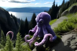 lila Cthulhu auf einen Berg