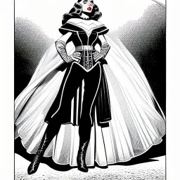 hyper detailed, black and white, thick line, coloring book illustration, lineart, stunningly beautiful woman in gipsy clothes, alex raymond style