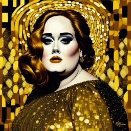 goldene Adele as a penguin painting style of Klimt