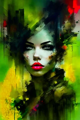 Portrait of A beautiful woman by Jeremy Mann and Russ Mills, 8k resolution concept art triadic colors intricately detailed trending on Artstation